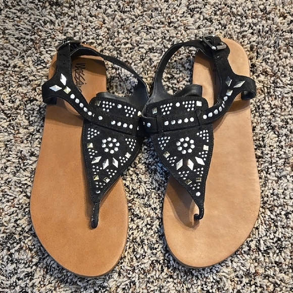 Matisse Black Sandals with Embellishments - Picture 1 of 5